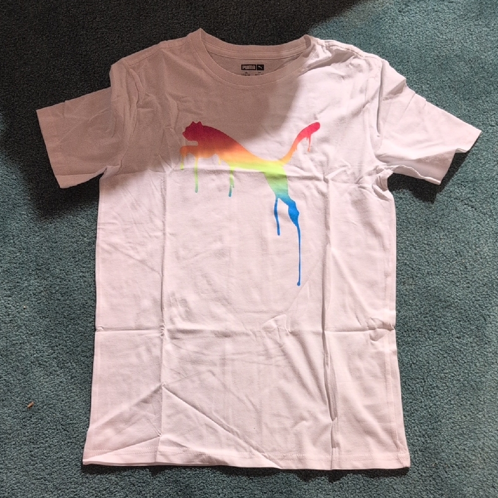 *2/$20 Closet Clearout* NWOT s.S Puma White Tee with Colorful Logo